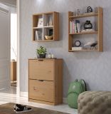 Schuhschrank Mestre in Massivholz Kiefer honigfarben lackiert Schuhkipper 60 x 78 cm