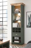 Regal Norwich in grn und Wotan Eiche Landhaus Regalschrank mit Weinregal 68 x 207 cm
