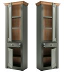 Wohnwand Norwich in grn und Wotan Eiche Landhaus Wohnkombination 4-teilig 308 x 207 cm