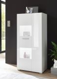 Vitrine Crucero in wei Hochglanz Wohn- und Esszimmer Vitrinenschrank 58 x 123 cm