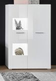 Vitrine Crucero in wei Hochglanz Wohn- und Esszimmer Vitrinenschrank 80 x 123 cm
