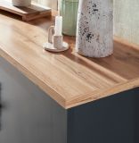Highboard Ribera in grau und Wotan Eiche Landhaus Wohn- und Esszimmer Vitrine 141 x 146 cm