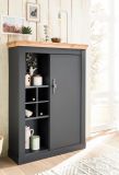 Kommode Ribera in grau und Wotan Eiche Landhaus Wohn- und Esszimmer Highboard 107 x 146 cm