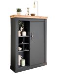 Kommode Ribera in grau und Wotan Eiche Landhaus Wohn- und Esszimmer Highboard 107 x 146 cm