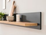Wandboard Ribera in grau und Wotan Eiche Landhaus Wandregal 150 x 20 cm