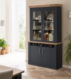 Wohn- und Esszimmer Set Ribera in grau und Wotan Eiche Landhaus Wohnkombination 2-teilig