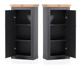 Wohnwand Ribera in grau und Wotan Eiche Landhaus Wohnkombination 4-teilig 322 x 170 cm