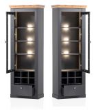 Wohnwand Ribera in grau und Wotan Eiche Landhaus Wohnkombination 4-teilig 334 x 201 cm