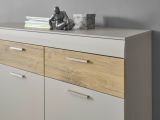 Sideboard Griego in Kieselgrau matt und Zinneiche Wohn- und Esszimmer Kommode 200 x 85 cm