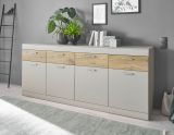 Sideboard Griego in Kieselgrau matt und Zinneiche Wohn- und Esszimmer Kommode 200 x 85 cm