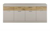 Sideboard Griego in Kieselgrau matt und Zinneiche Wohn- und Esszimmer Kommode 200 x 85 cm