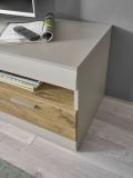 TV-Lowboard Griego in Kieselgrau matt und Zinneiche TV Unterteil 200 x 46 cm XL-Board