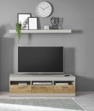 Wandboard Griego in Kieselgrau matt Wandregal 150 cm Bcherregal