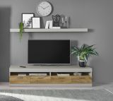 Wandboard Griego in Kieselgrau matt Wandregal 200 cm Bcherregal