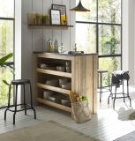 Kche mit Theke Stove in Used Wood hell und anthrazit Kchenschrank Set 5-teilig