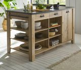 Kcheninsel Stove in Used Wood hell und anthrazit Kchenschrank freistehend 162 x 77 cm