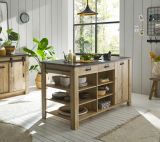 Kcheninsel Stove in Used Wood hell und anthrazit Kchenschrank freistehend 162 x 77 cm