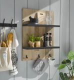 Kchenregal Stove in Used Wood hell und anthrazit Kche Wandregal 60 x 84 cm Gewrzregal