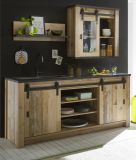 Kchenregal Stove in Used Wood hell und anthrazit Kche Wandregal 90 x 30 cm Gewrzregal