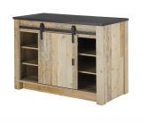 Kchenschrank Stove in Used Wood hell und anthrazit Kche Unterschrank fr Sple oder Kochfeld 133 x 93 cm