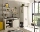 Kche Stove in wei Pinie und anthrazit Landhaus Kchenschrank Set 3-teilig