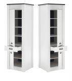 Kche Hochschrank Stove in wei Pinie und anthrazit Landhaus Kchenschrank hoch 62 x 201 cm