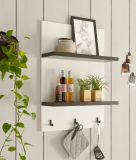 Kchenregal Stove in wei Pinie und anthrazit Landhaus Kche Wandregal 60 x 84 cm Gewrzregal