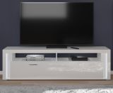 TV-Lowboard Skylight in wei Hochglanz TV-Unterteil inklusive Frontbeleuchtung 201 x 58 cm