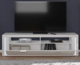 TV-Lowboard Skylight in wei Hochglanz TV-Unterteil inklusive Frontbeleuchtung 201 x 58 cm