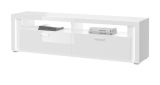TV-Lowboard Skylight in wei Hochglanz TV-Unterteil inklusive Frontbeleuchtung 201 x 58 cm