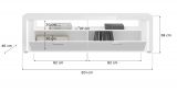 TV-Lowboard Skylight in wei Hochglanz TV-Unterteil inklusive Frontbeleuchtung 201 x 58 cm