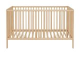 Babyzimmer Babybett Universal in Massivholz Buche Klarlack Gitterbett mit Schlupfsprossen und Lattenrost Liegeflche 70 x 140 cm