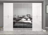 Garderobe ProjektX in wei� Hochglanz Garderobenschrank mit Spiegelt�r 152 x 193 cm