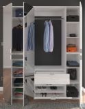 Garderobe ProjektX in wei� Hochglanz Garderobenschrank mit Spiegelt�r 152 x 193 cm