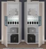 Vitrine Skylight in wei Hochglanz Vitrinenschrank halbhoch inklusive Frontbeleuchtung 60 x 148 cm