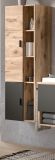 Badezimmer Midischrank Grado in Nox Eiche und grau matt Badschrank hngend 48 x 144 cm