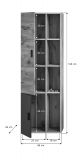 Badezimmer Midischrank Grado in Nox Eiche und grau matt Badschrank hngend 48 x 144 cm