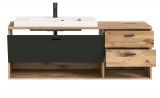 Waschbeckenunterschrank MIT Waschbecken Grado in Nox Eiche und grau matt Waschtisch hngend 138 cm