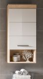 Badezimmer Hngeschrank Lambada in wei Hochglanz und Sonoma Eiche Badschrank hngend 37 x 79 cm