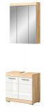 Badmbel Set 2-teilig Lambada in wei Hochglanz und Sonoma Eiche Badkombination 60 x 191 cm