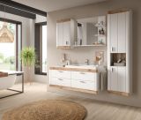 Badezimmer Hngeschrank Laredo in wei matt und Nox Eiche Landhaus Badschrank 45 x 76 cm