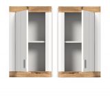 Badezimmer Hngeschrank Laredo in wei matt und Nox Eiche Landhaus Badschrank 45 x 76 cm