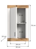 Badezimmer Hngeschrank Laredo in wei matt und Nox Eiche Landhaus Badschrank 45 x 76 cm