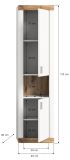 Badezimmer Hochschrank Laredo in wei matt und Nox Eiche Landhaus Badschrank hngend 45 x 172 cm