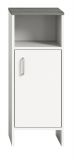 Badezimmer Kommode LosAngeles in wei und Rauchsilber grau Badschrank 32 x 82 cm