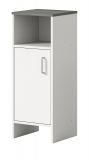 Badezimmer Kommode LosAngeles in wei und Rauchsilber grau Badschrank 32 x 82 cm