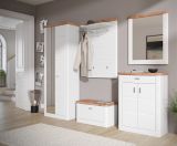 Garderobenschrank Michigan in wei matt und Viking Eiche Garderobe oder groer Schuhschrank 79 x 204 cm