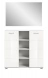 Garderobe Set 2-teilig Prego in wei Hochglanz Garderobenkombination mit Schuhschrank und Spiegel 110 x 191 cm