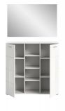 Garderobe Set 2-teilig Prego in wei Hochglanz Garderobenkombination mit Schuhschrank und Spiegel 110 x 191 cm