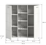 Garderobe Set 2-teilig Prego in wei Hochglanz Garderobenkombination mit Schuhschrank und Spiegel 110 x 191 cm